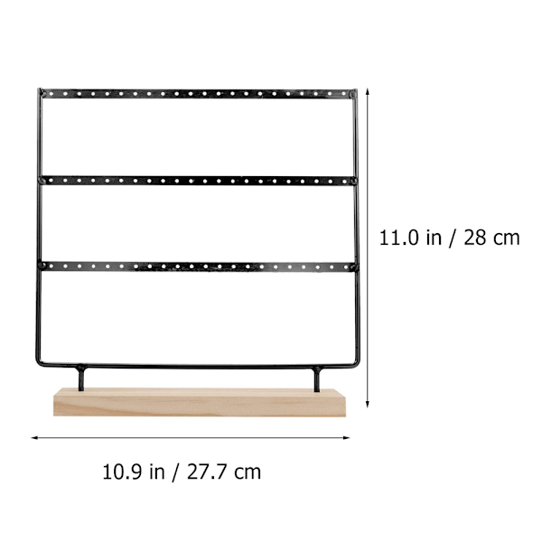 Træørehængestativ Simpel Ørestikholder 3-lags Ørehængestativ Dekorativ Smykkestativ Displaystativ Smykkestativ Display med Træbakke/Skål