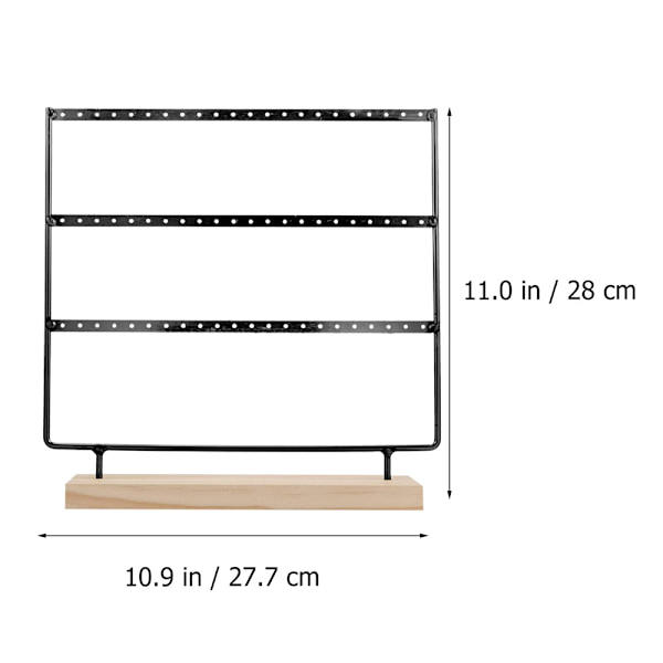 Träörhänge Stativ Enkelt Örhänge Hållare 3-Tier Örhänge Hållare Dekorativa Smycken Hållare Display Rack Smycken Stativ Display med Träbricka/Fat