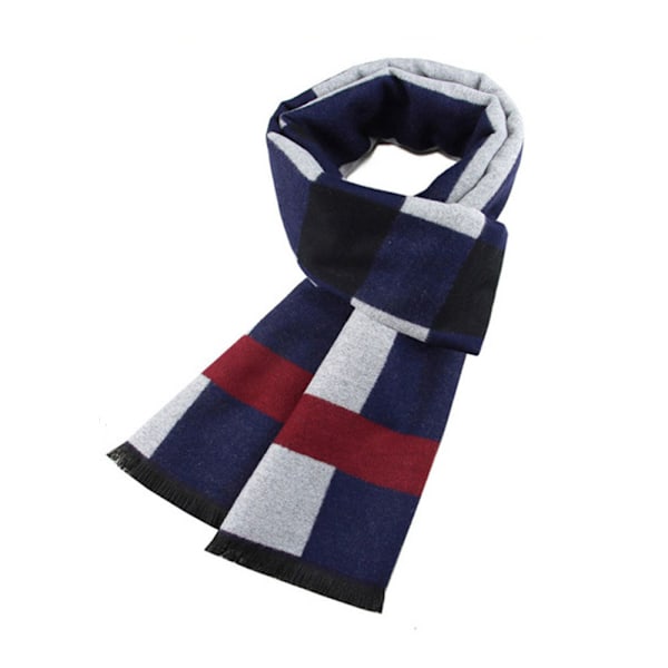 Lyxig Merinoull Randig Herrscarf - Presentförpackad Vinter Mjuk Varm Tjock Stickad Slips för Män