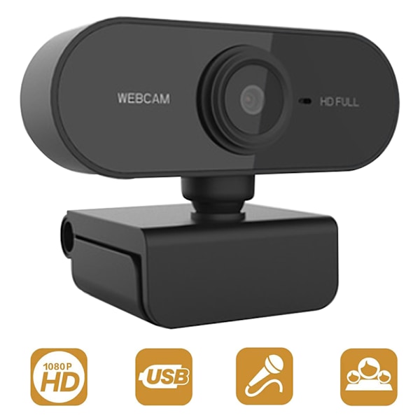 Webcam 1080P HD Stream Video Streaming, Optagelse, Konference Digitalt Webkamera HDR Video med Mikrofon til PC, Laptops og Desktop
