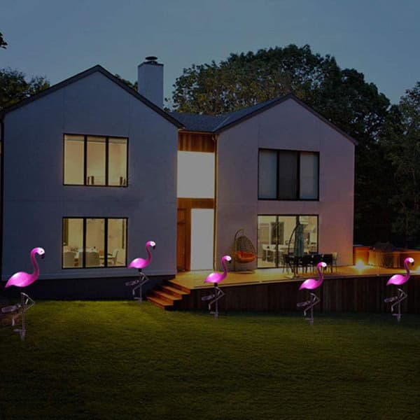 Flamingolampe for solcelleplen, solcelledrevet hagelys, utendørs LED-solcellelampe