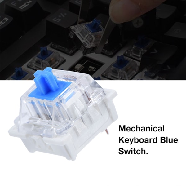 10 stk. Mekanisk tastatur bryterplate montert blå bryter for NewGiant RGB-serien