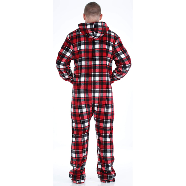 Fleece hætteklædte heldragt pyjamas til mænd