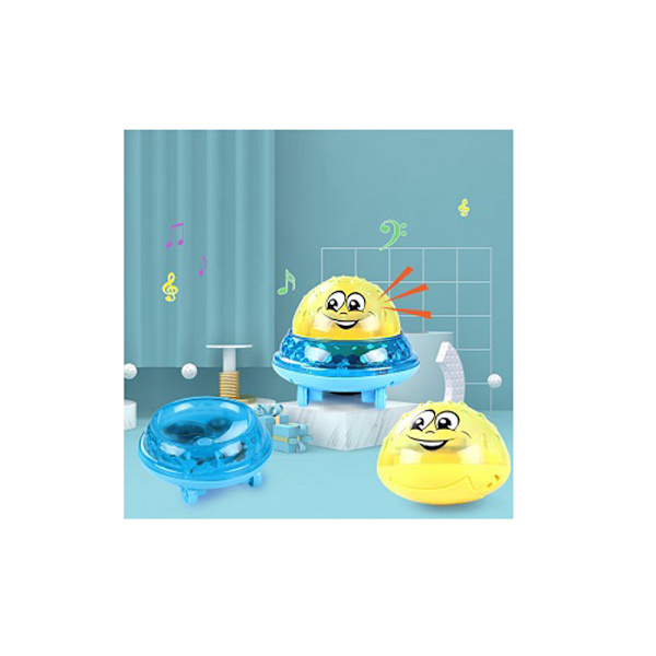 Barn flytande badleksak Vattenleksak med ljus, automatisk induktions sprinkler Baby Game Vattenbadleksak för spädbarn Småbarn Fest - Gul
