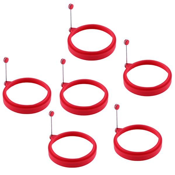 6 stk. Silikone Æggering, Æggeringe Non-Stick, Æggekogeringe, Stegt Æg Form eller Pandekage Ringe Nonstick Form Ring Rund