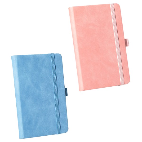 2-pak Indbundet Notesbog, Hardcover PU Læder Notesbog, A6, Lille Lomme Notesbog Bulk