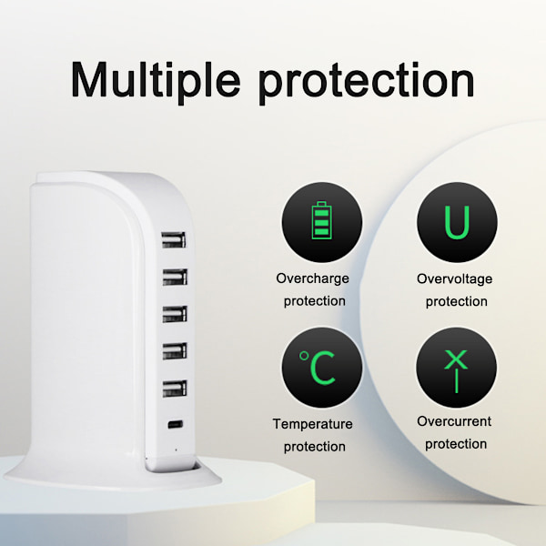 Seilbåt Multi-Funksjon USB-Lader Multi-Funksjon Skrivebordsladestasjon 30W