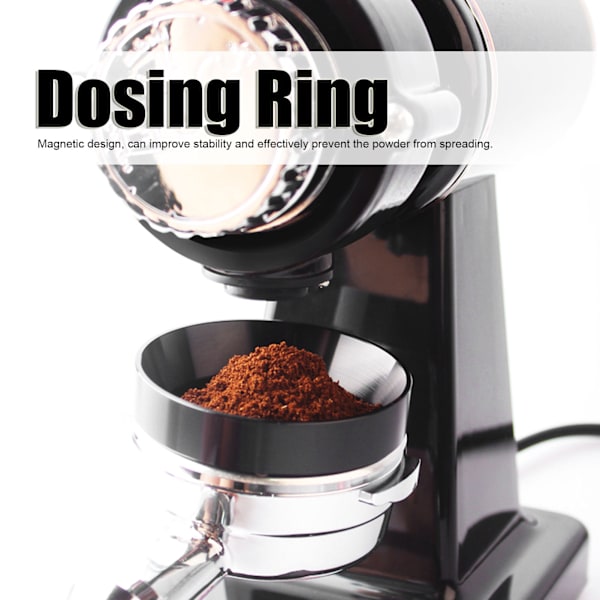 Kaffe Pulver Dosering Ring Tratt med Magnetisk Ersättning Kaffebryggare TillbehörSvart 53mm med Magnetisk