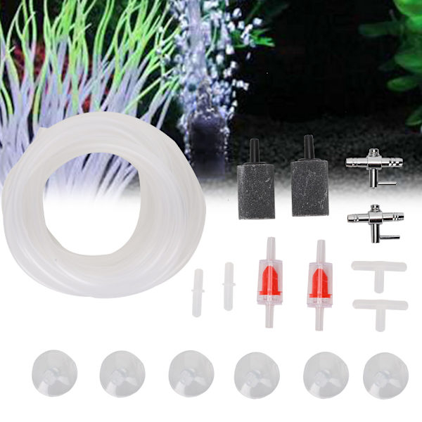 Akvarie Luftpumpe Fittings Akvarium Iltkompressor Tilbehør 3-vejs Lige Direkte Link til 4mm Rørsæt