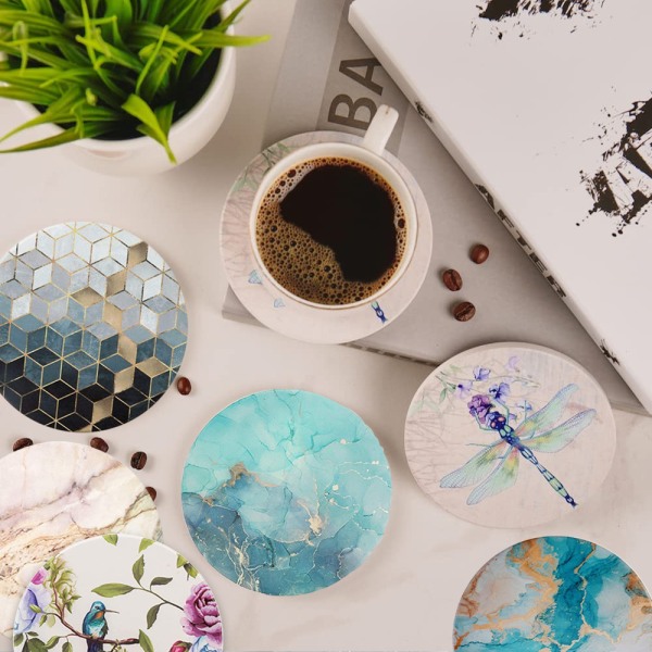 Absorberende keramiske sten coasters, Guldsmed, Sten coasters