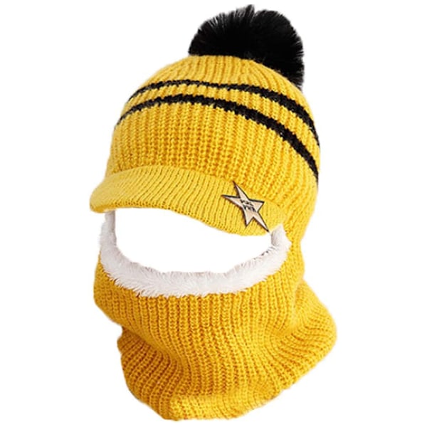 Børne Vinterhue og Halstørklæde Sæt til Drenge og Piger Varm Strikket Hue Halstørklæde Beanie Hue