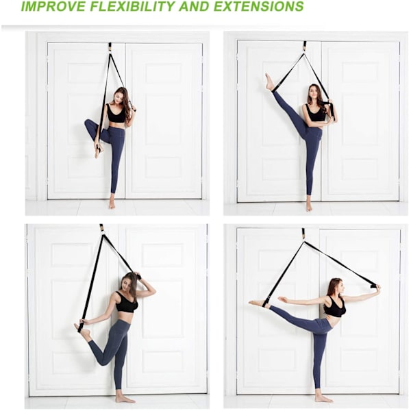 Benssträckningsband - Enkel installation på dörr - Dans- och gymnastikövningsflexibilitetssträckningsrem