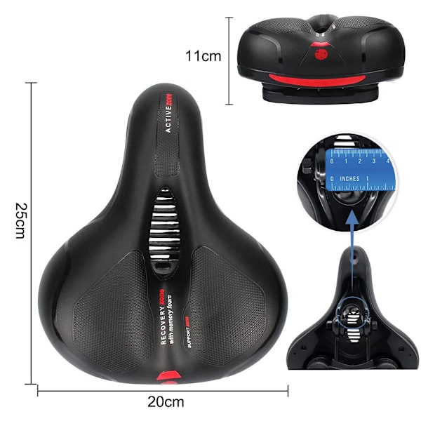 Bekväm cykelsadel, cykelsadel med dubbelfjäder dämpningsboll, ergonomisk cykelsadel herrcykelsadel för mountainbike