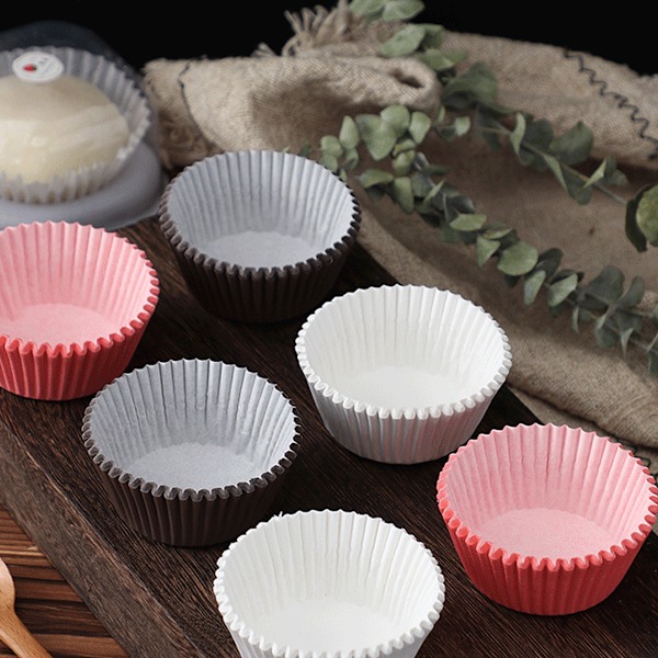 100 stk. Mini Cupcake Former Runde Kakeformer Muffinsformer Hjemmefest Rosa