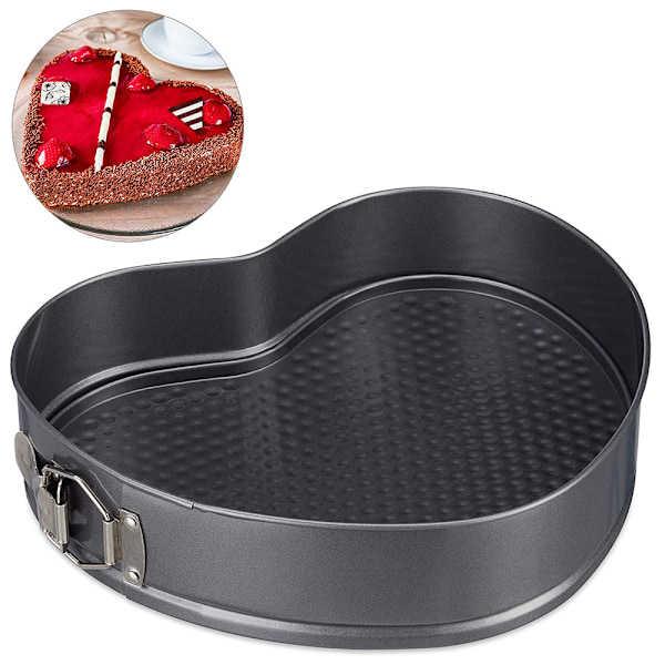 Mini hjärtformad bakform Hjärtformad springformspanna liten, non-stick belagd, läckagesäker, bakform för halva receptet