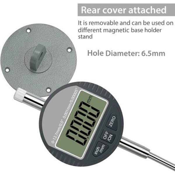LED Digital Mikrometer 0,001 mm/0,00005'' Digital Indikator Præcisionsmåler 0-12,7 mm/1'' Elektronisk Komparator/Digital Probe Indikator, En