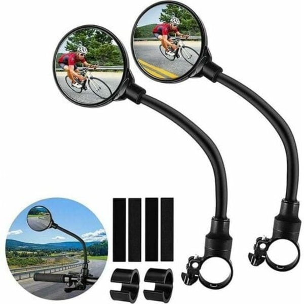 2-pack cykelbackspeglar för styre, justerbara 360° backspeglar för cykelstyre, backspeglar för elsparkcykel, glasögon