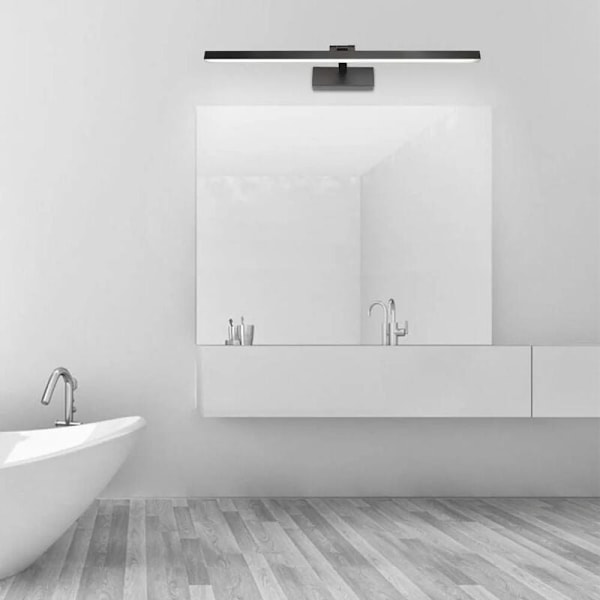 LED Badeværelsesspejllampe 50cm, 12W, IP44 Vandtæt Badeværelsesvæglampe 180° Roterbar, Moderne Badeværelsesspejllampe, Kølig Hvid 5500K, Sort