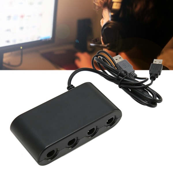 GC-kontrolleradapter 4 portar 3 i 1 spelkontrolleradapter med Turobo-funktion för Switch för Wii U PC