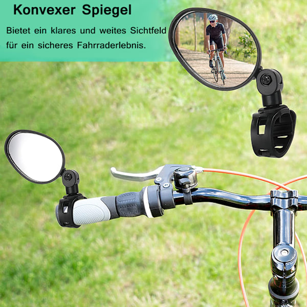2 Stk. Cykelspejle 360 Grader Justerbare Drejelige Styr Spejle Vidvinkel Cykelspejle Cykel Bakspejl Stødsikker Akryl