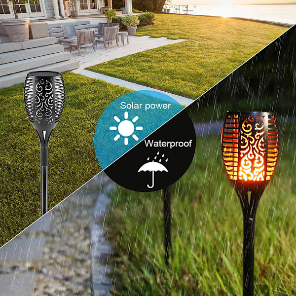 Solcellslampor 33 LED 72cm Flimrande Ljus Utomhus Trädgårdsdekoration - 4-pack