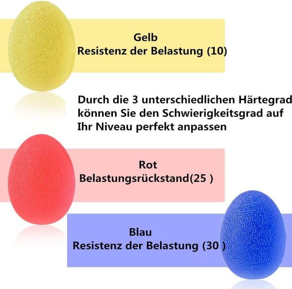 3- Grepsball - Rød+Blå+Gul - Eggformet