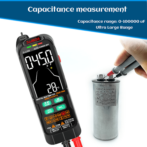 Digitalt multimeter tester måler AC DC strøm spænding Multimetro ægte RMS kapacitet temperaturdetektor,