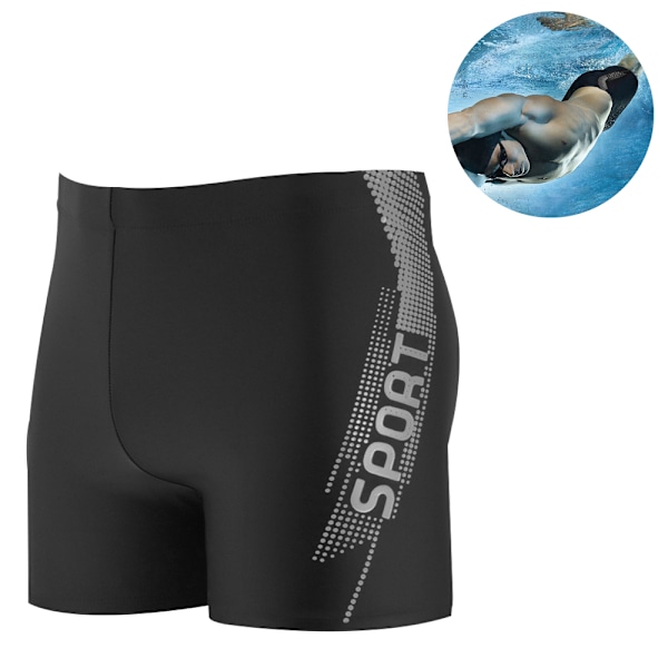 Herr fyrkantiga ben shorts herr bekväma badkläder för polyester tyg hög midja konservativa boxare vuxen simbyxor