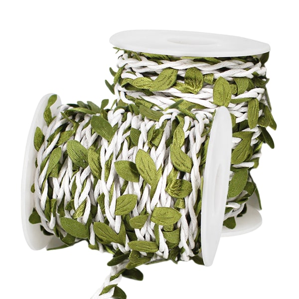 2 rullar snöre grönt blad jute 5MM rep hampa säckväv band sträng kraftig hängande trädgård dekoration eller för konst och hantverk