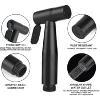 Toiletspray Bidet Spray 150 cm, Sort