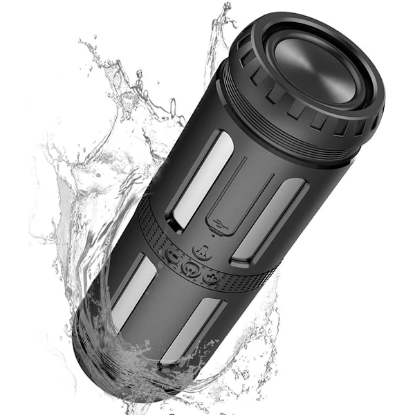 Bluetooth Box Bærbar musikboks 15 timers spilletid Bluetooth-højttaler med LED-lys, 20 m rækkevidde, IP67 vandbeskyttelse, 10 W dobbelt driver, dyb bas, HD