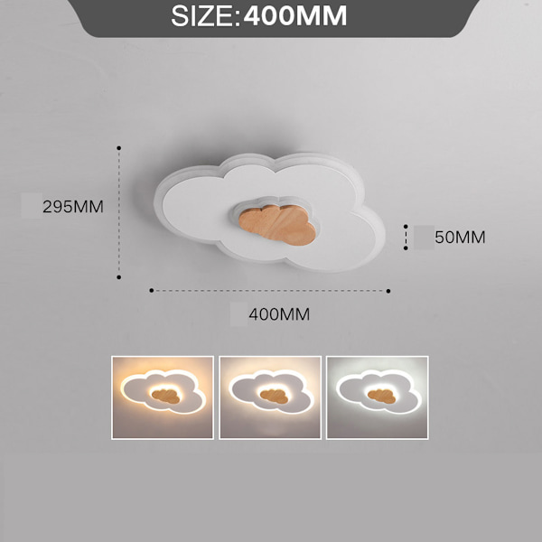 LED Taklampe, 40cm LED Sky Taklampe, 20W med Dimbar Fjernkontroll 3000K - 6000K, Moderne Hvite LED Taklamper for Barnerom,