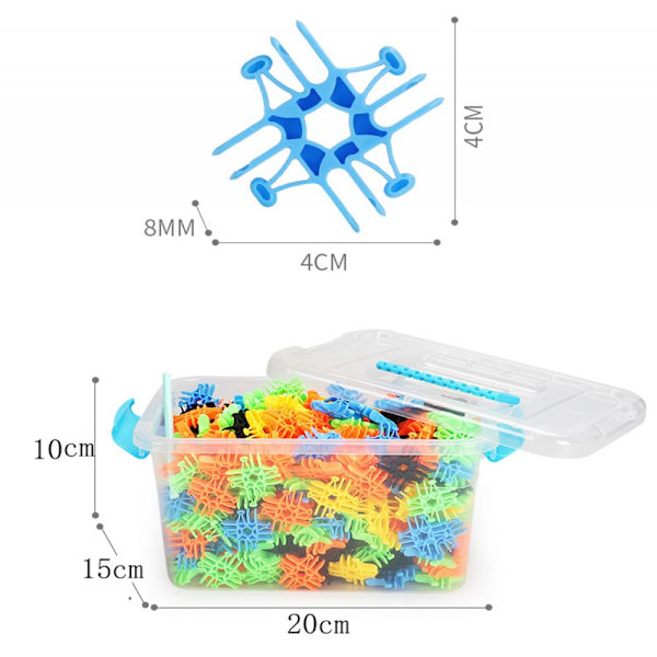 Børnelegetøj Pædagogisk Legetøj Byggeklodser Snefnug Sæt Sammenlåsende Ikke-Giftig Plastik 120 Dele Flerfarvet til Børn