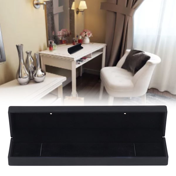 LED Smykkeskrin Elegant Fløjl Halskæde Armbånd Gave Display Case til Frieri Bryllup