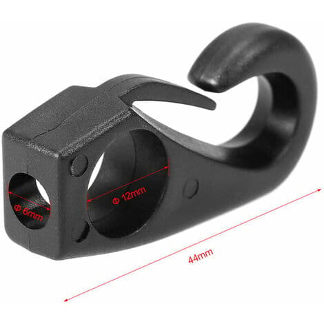 6 stk - Elastisk Snor Spenne - Svart