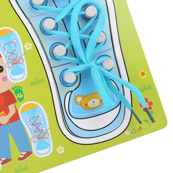 Lære å knyte sko leketøy Tre Dress Læring Baby Pedagogisk Leketøy Spedbarn Gave Blå Grønn
