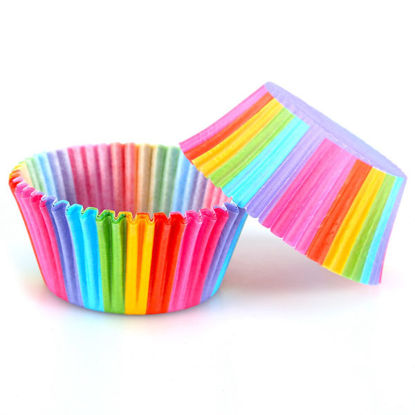 100 stk. Farverige Cupcake Forme Papir Bageforme Muffin Forme Kageform