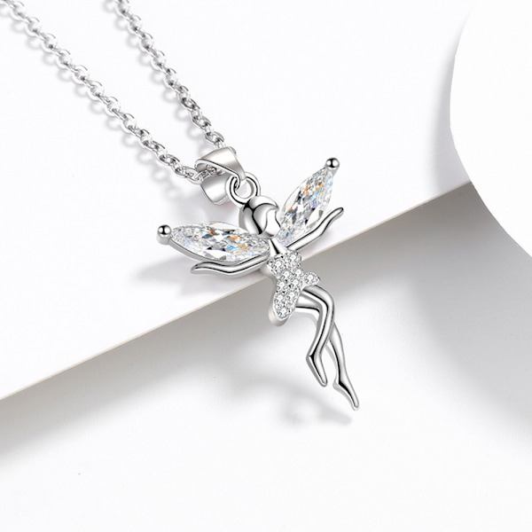 Tinkerbell Halsband Berlock Fe Ängel Trendig Utsökt Magisk Dansare Balett Saga Citat Flickor Kvinnor Tonåringar