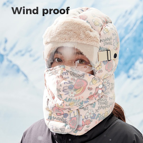 Vinter Vinter Utomhus Ridning Varm och Kall bevis Bomull Mössa Vinter Vindtät Mössa Öronskydd
