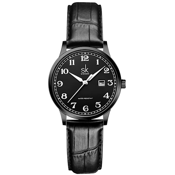 Dam analog kvartsur med läderarmband
