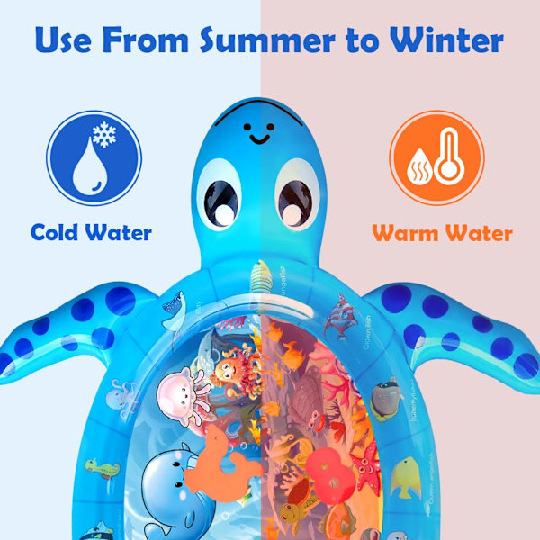 Vattenmatta: Baby Toy Gift Activity Play Mat Uppblåsbar Sensorisk Lekmatta Baby Belly Time Slap Indoor Liten Matta 3 6 9 Månader Nyfödda Pojkar Flickor Småbarn