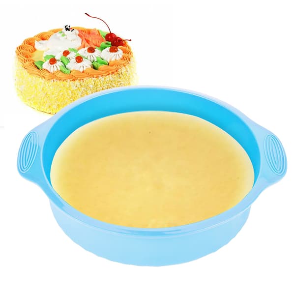 Silikonkakeform Rund Form Bakeform for baking av kake, pizza, brød og mer (Blå)
