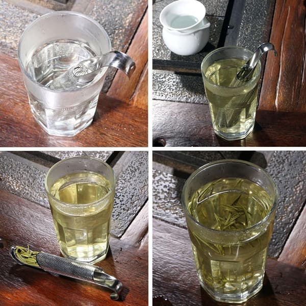 1 Par Te-filter, Te-infuser, Krydderurt-sil i rustfritt stål