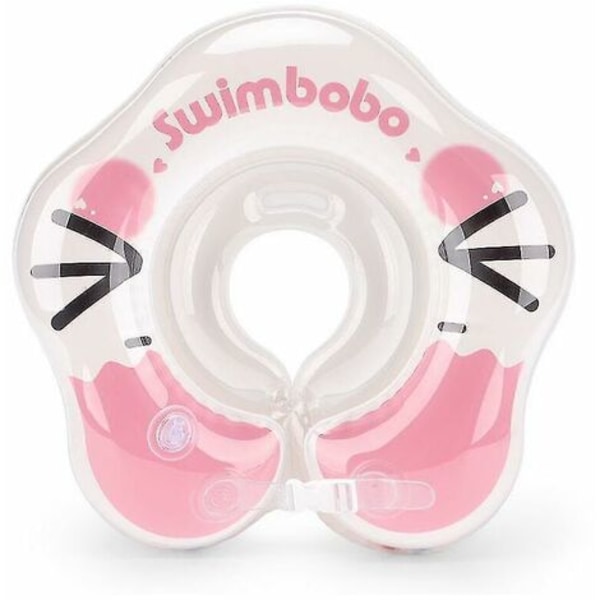 Sommar icke-uppblåsbar söt spädbarns simtränare babyhals flytande simring (rosa-M)