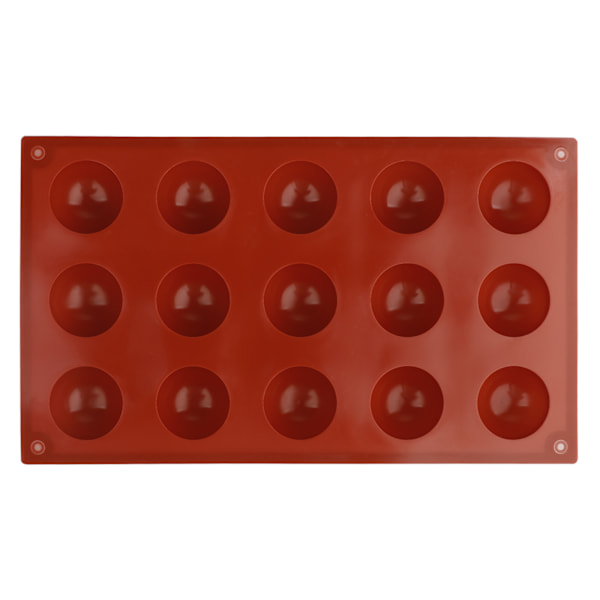 15 Hule Halvrunde Silikonforme - Mini Halvkugle Rund Kuppelform, Bombe Tekake Bageform til Kagedekoration