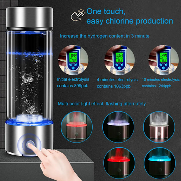 Vätegenerator Rik Vatten 400ML, SPE PEM Teknologi Vatten Ionisator