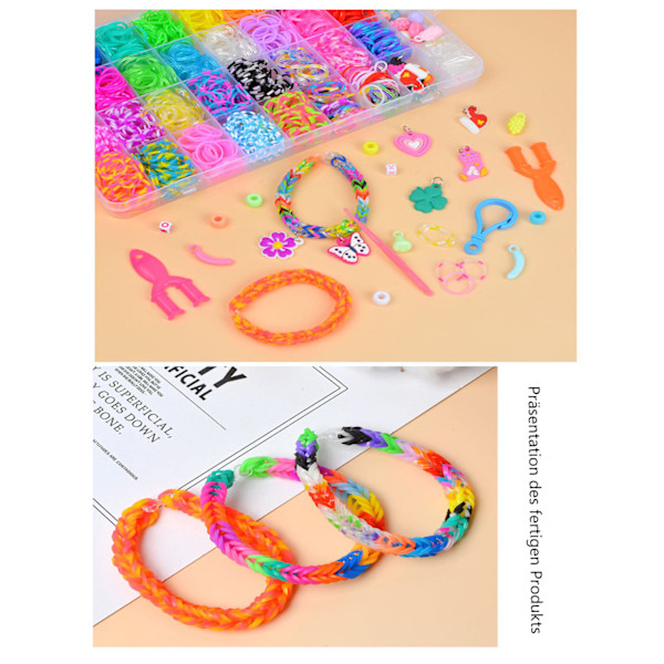 Silikonband set, silikonband tillbehör färgglada gummiband loopar gummisetuppsättning