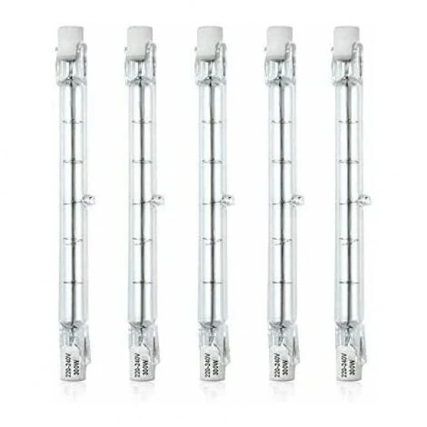 Dæmpbar R7S 118mm 300W Halogen Pære AC220-240V 5900lm J118 Lineær Halogen Spotlight til Landskabsbelysning, Sikkerhed, Gadelampe (Pakke med 5)