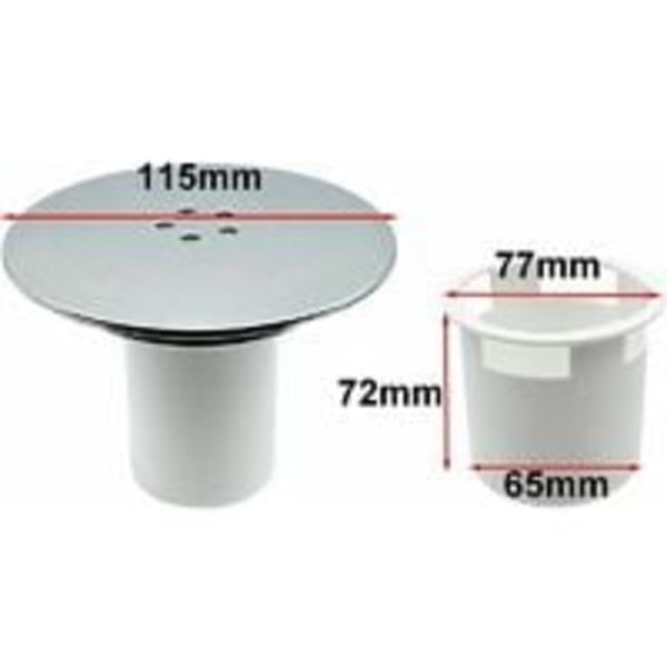 Bruseafløb, 90 mm/115 mm bruseafløb, udskiftning af bruseafløbssifon, universelt bruseafløbsdæksel, krom bruseafløbsdæksel, hurtigt flow