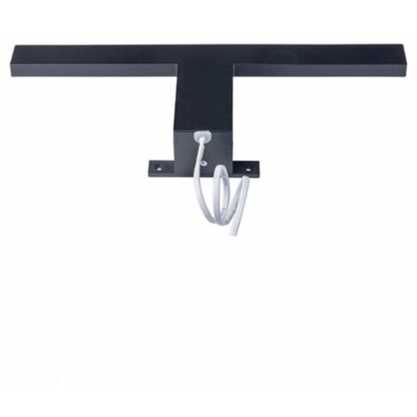 LED Baderomsspeillampe med Stikkontakt, Farge: Matt Svart, Overflatemontert Vegglampe, Skapbelysning, Klemmelampe, Kaldhvit, Lyskildeeffekt: 5